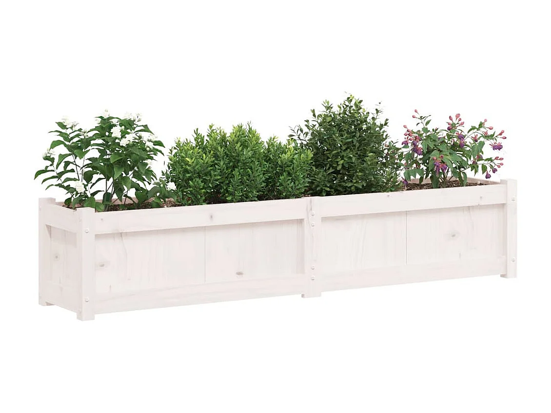 Vasos/floreiras de jardim 2 pcs madeira de pinho maciça branco PT653429