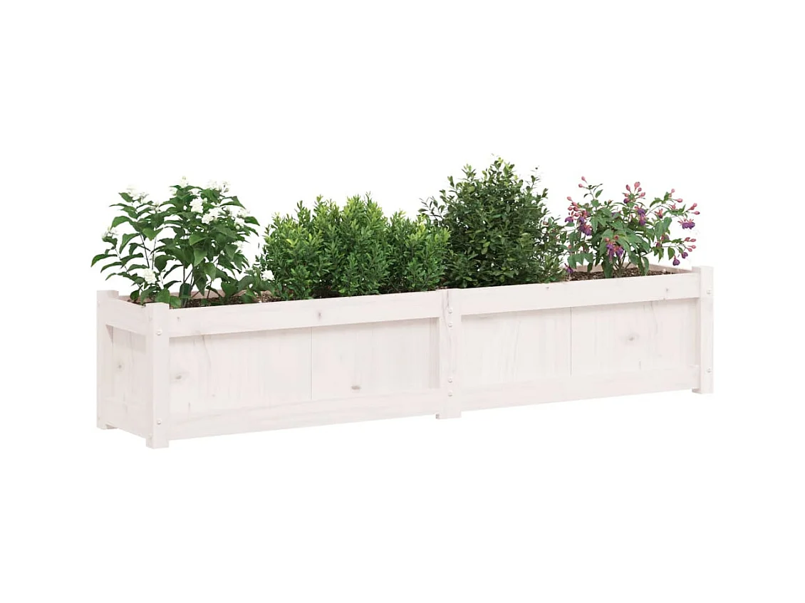 Jardinières 2 pcs blanc bois de pin massif FR21408