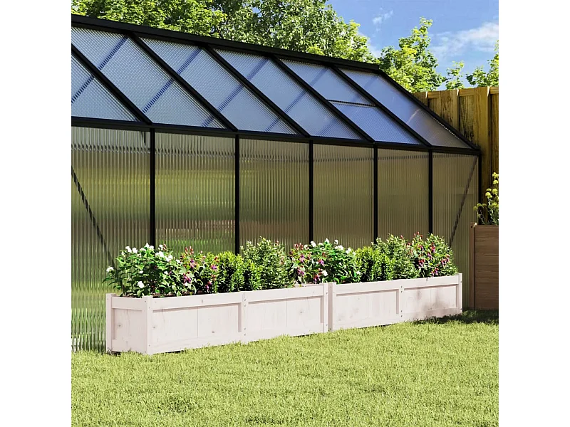 Jardinières 2 pcs blanc bois de pin massif FR21408