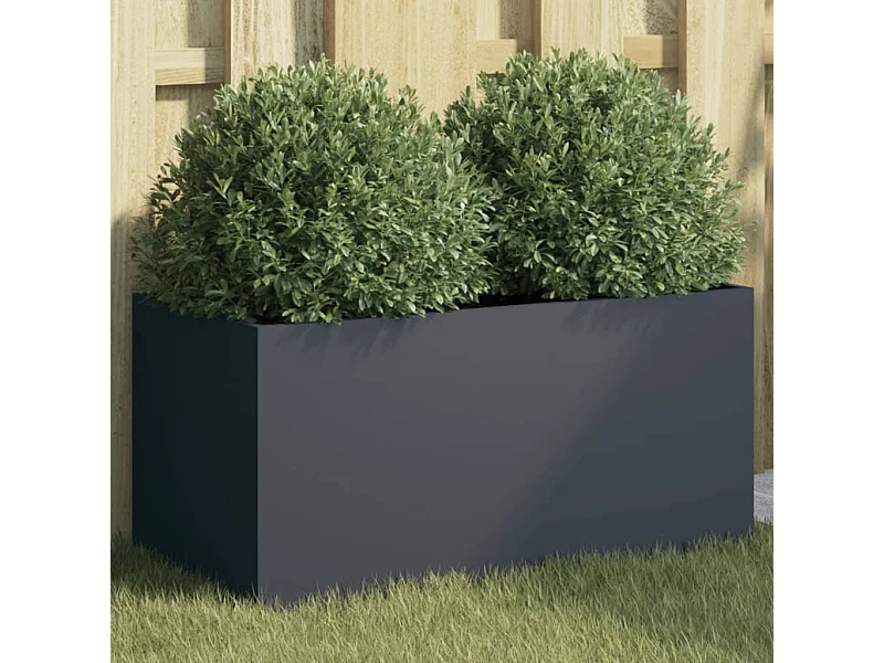 Jardinière anthracite 62x30x29 cm acier laminé à froid FR89185