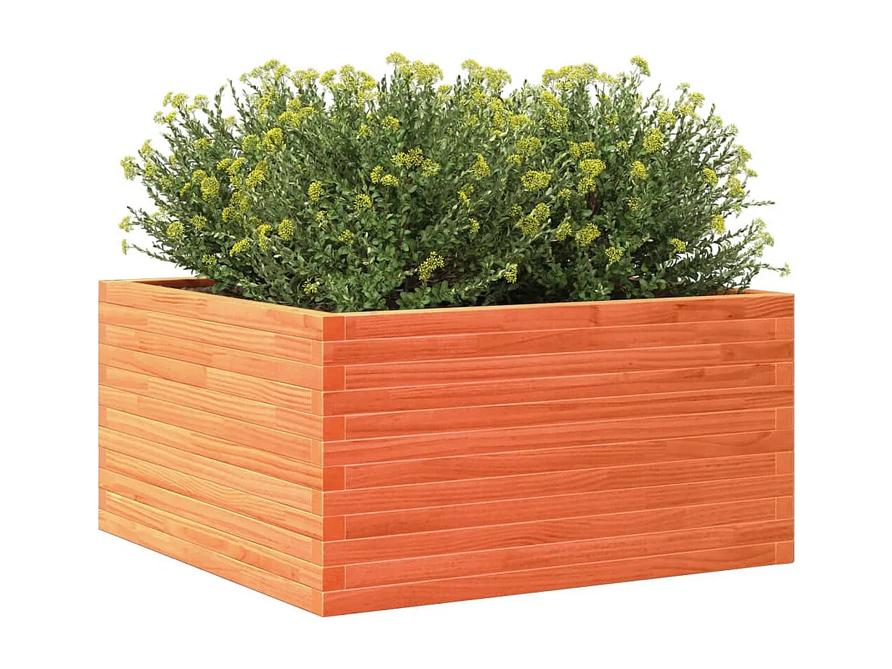 Jardinière cire marron 90x90x46 cm bois de pin massif FR73698