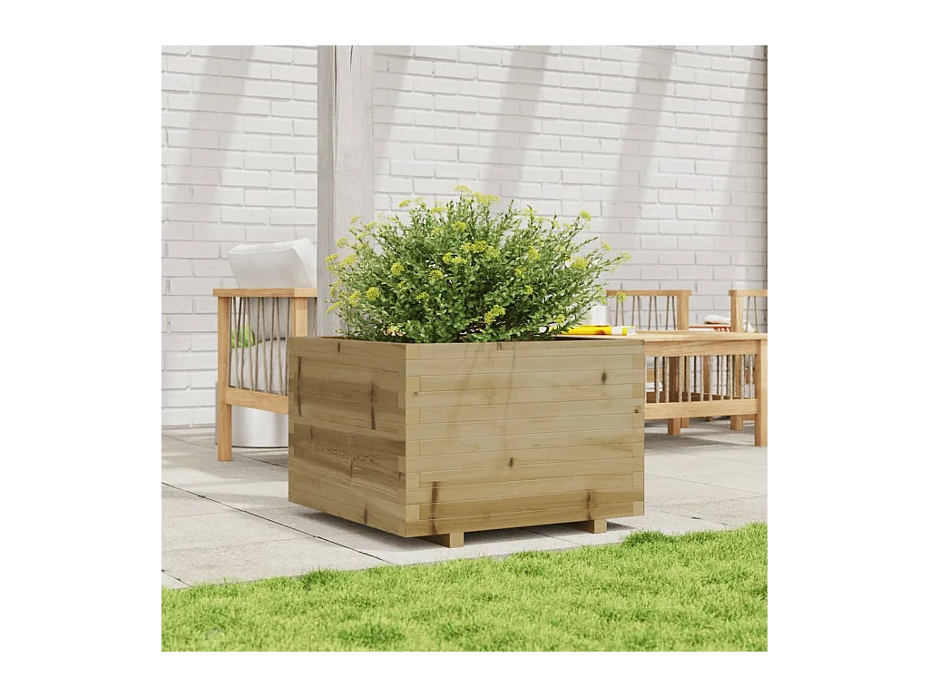 Jardinière 70x70x49,5 cm bois de pin imprégné FR72067