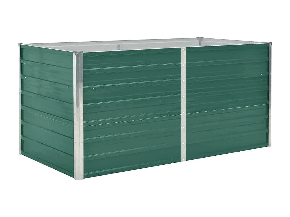 Canteiro de jardim elevado 160x80x77cm aço galvanizado verde PT826345