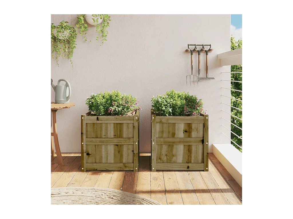 Jardinières 2 pcs bois de pin imprégné FR55230
