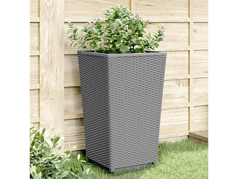Jardinières 4 pcs gris clair 32,5x32,5x57 cm polypropylène FR46710