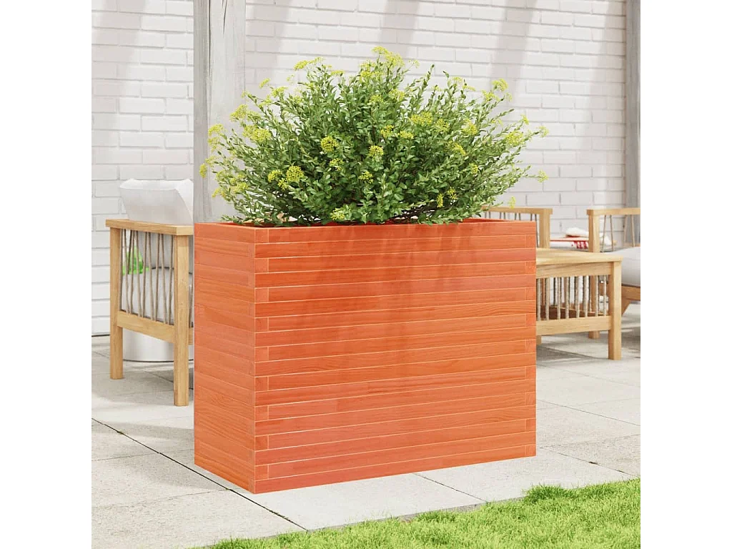 Jardinière cire marron 90x40x68,5 cm bois de pin massif FR39387