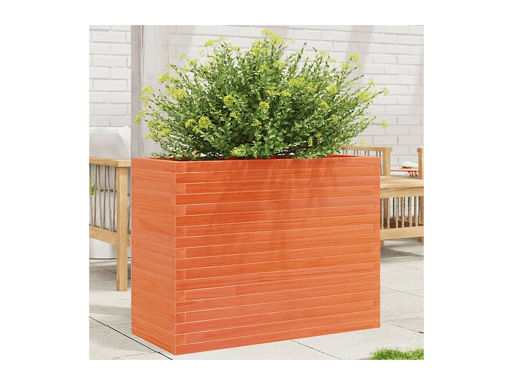 Jardinière cire marron 90x40x68,5 cm bois de pin massif FR39387
