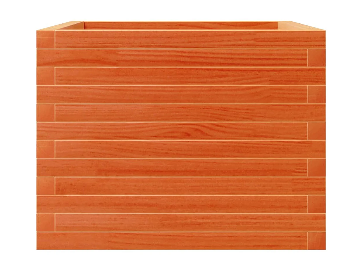 Jardinière cire marron 60x60x45,5 cm bois de pin massif FR17052