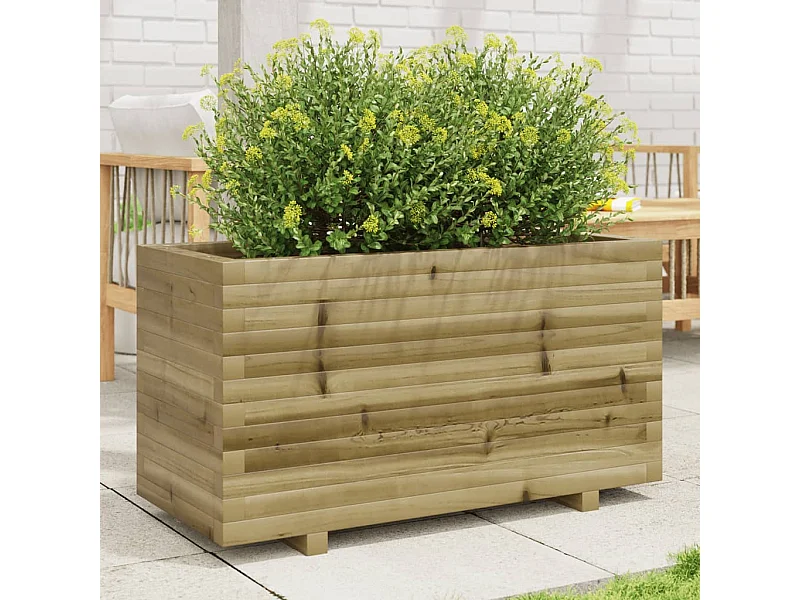 Jardinera madera de pino impregnada 90x40x49,5 cm ES372817