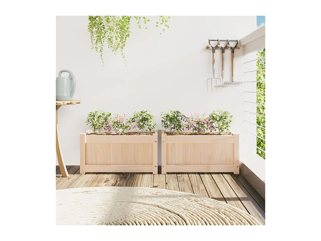 Jardinières 2 pcs bois de pin massif FR52949