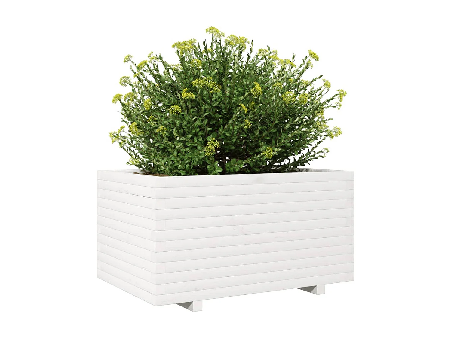 Jardinera madera maciza de pino blanco 90x60x49,5 cm ES353750