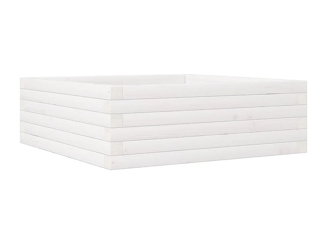 Jardinière blanc 70x70x23 cm bois de pin massif FR94058