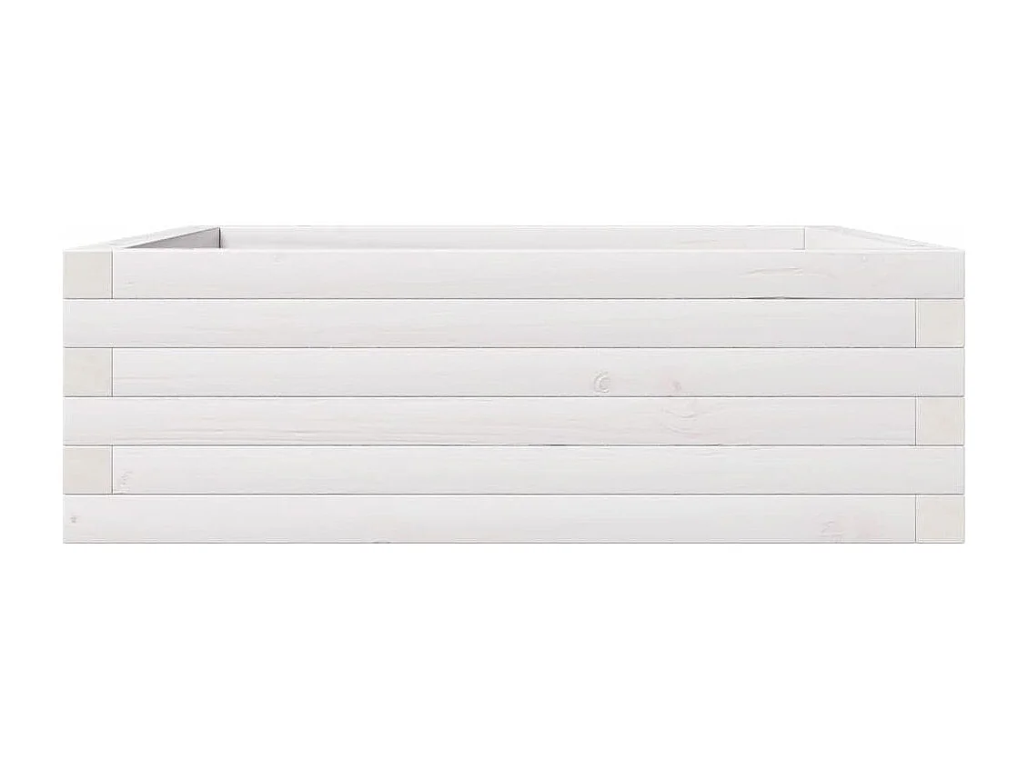 Jardinière blanc 70x70x23 cm bois de pin massif FR94058