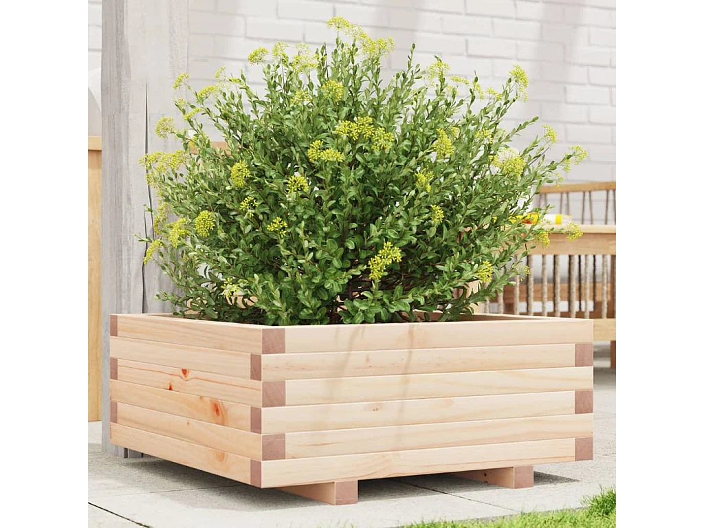 Jardinière 60x60x26,5 cm bois de pin massif FR70232