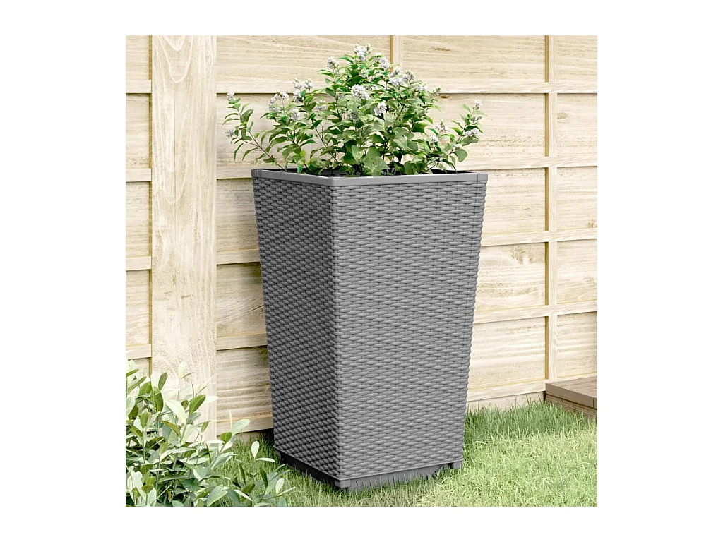 Jardinières 2 pcs gris clair 32,5x32,5x57 cm polypropylène FR41705