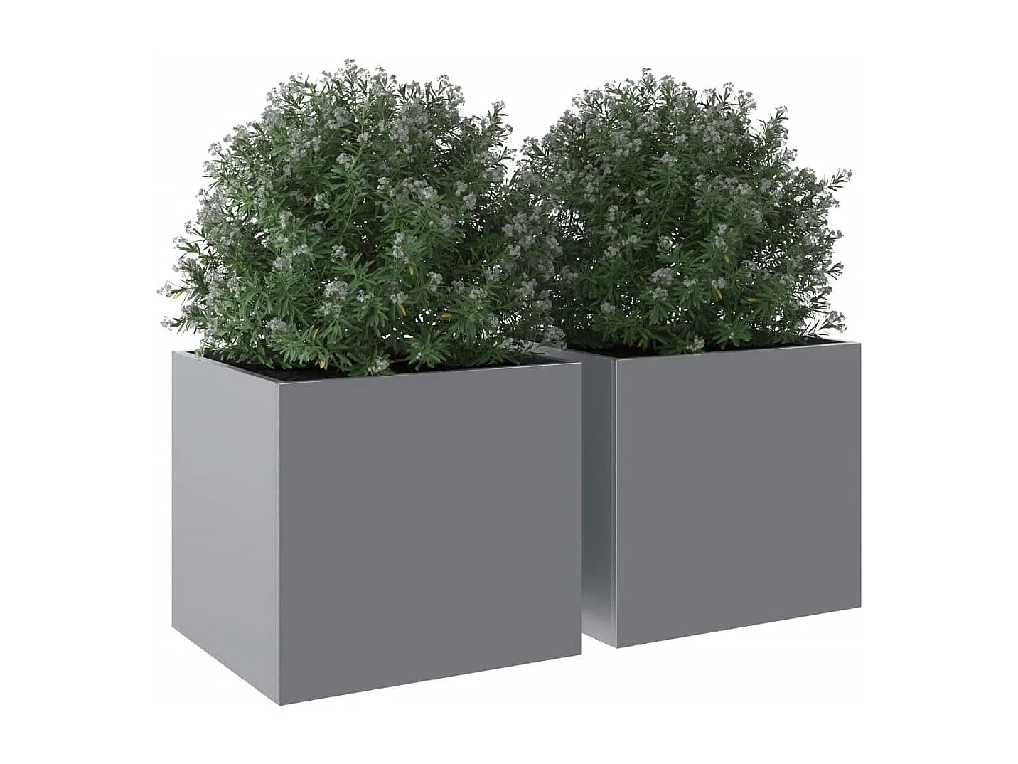 Jardineras 2 unidades acero corten plateado 32x30x29 cm ES182218