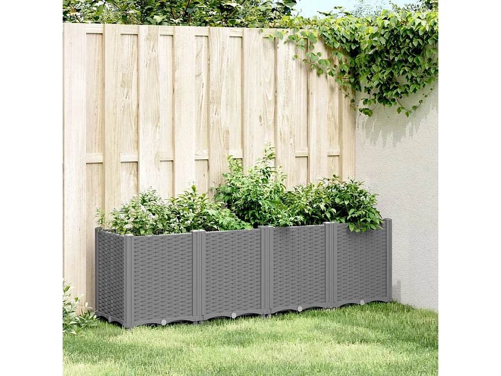 Jardinière gris clair 160x40x53 cm polypropylène FR12487