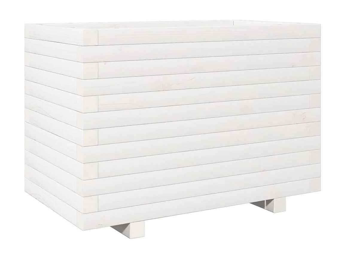 Jardinera madera maciza de pino blanco 70x40x49,5 cm ES765111