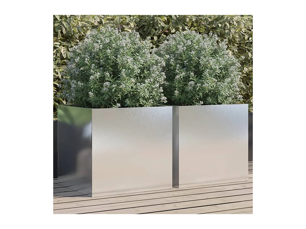 Jardinières 2 pcs argenté 49x47x46 cm acier inoxydable FR73408