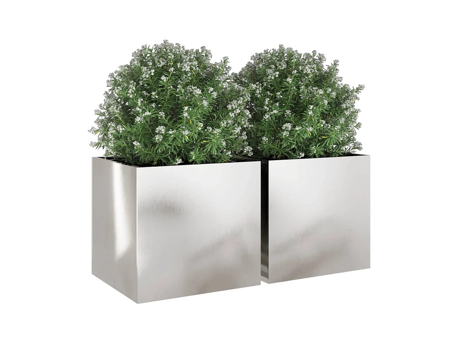 Jardinières 2 pcs argenté 49x47x46 cm acier inoxydable FR73408
