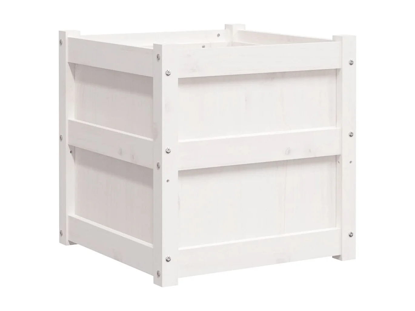 Jardinières 2 pcs blanc bois de pin massif FR99693