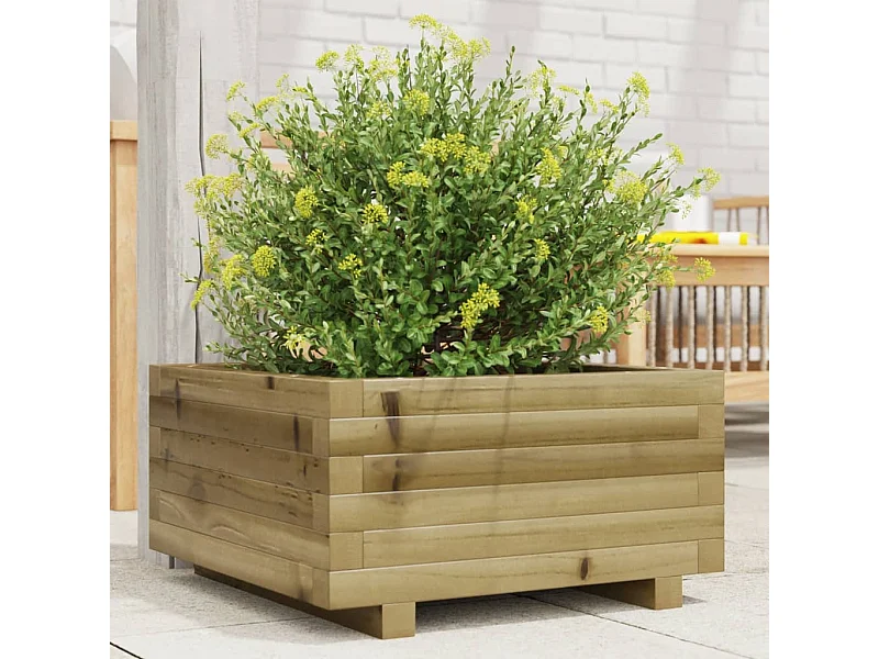 Jardinière 50x50x26,5 cm bois de pin imprégné FR32774