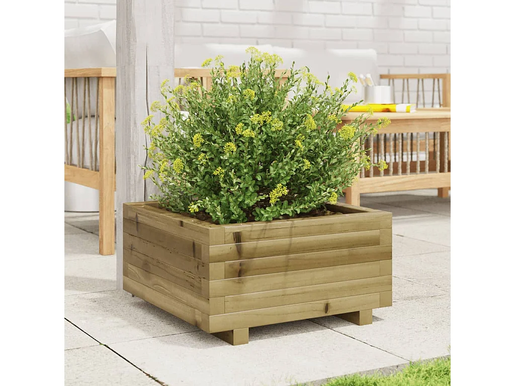 Jardinière 50x50x26,5 cm bois de pin imprégné FR32774