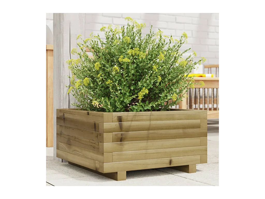Jardinière 50x50x26,5 cm bois de pin imprégné FR32774