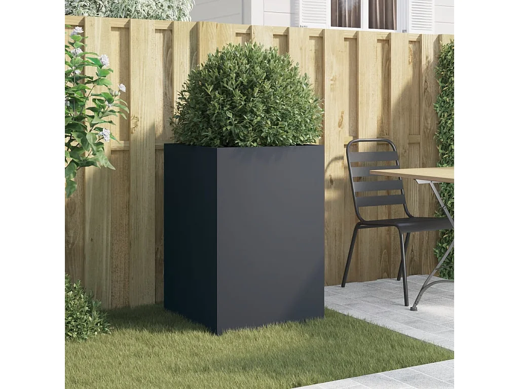 Jardinière anthracite 52x48x75 cm acier laminé à froid FR27247