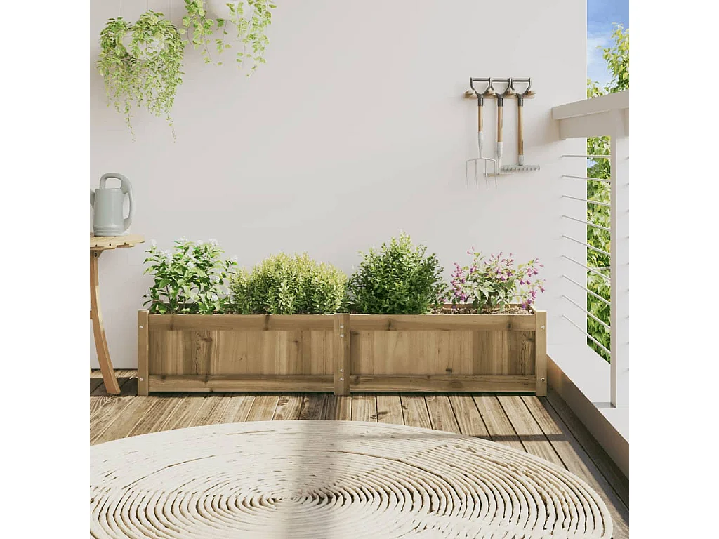 Jardinière 150x31x31 cm bois de pin imprégné FR64540