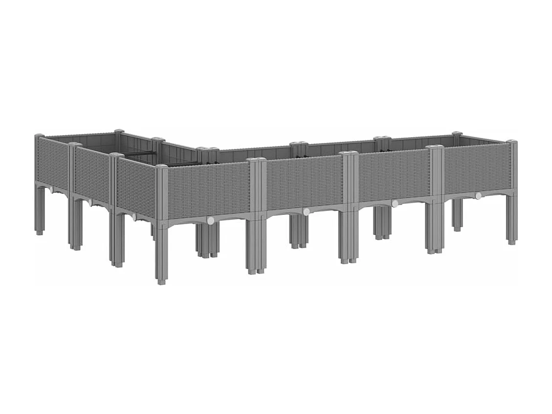 Jardinière avec pieds gris clair 160x120x42 cm PP FR49382