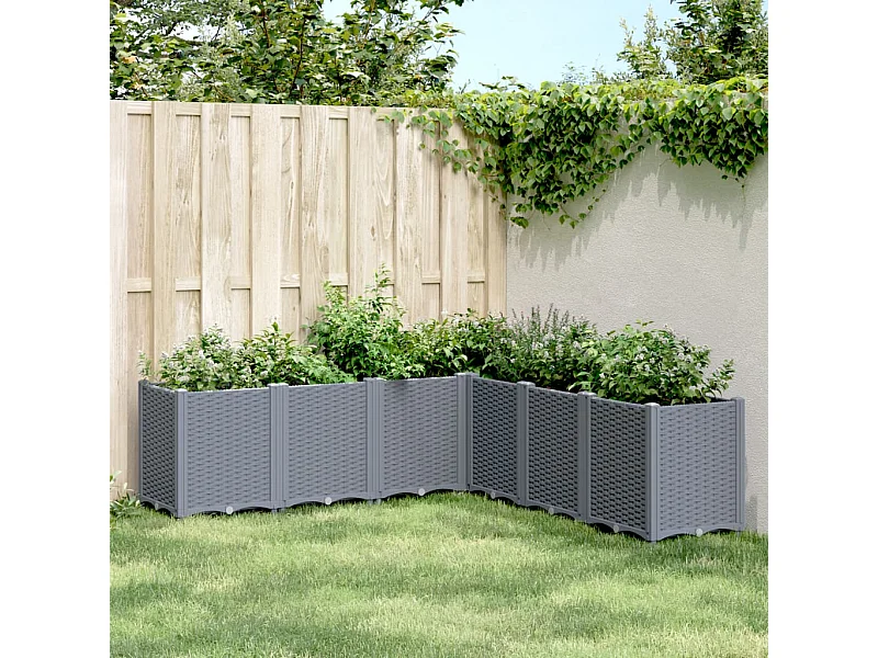 Jardinera PP gris 160x160x53 cm ES950599