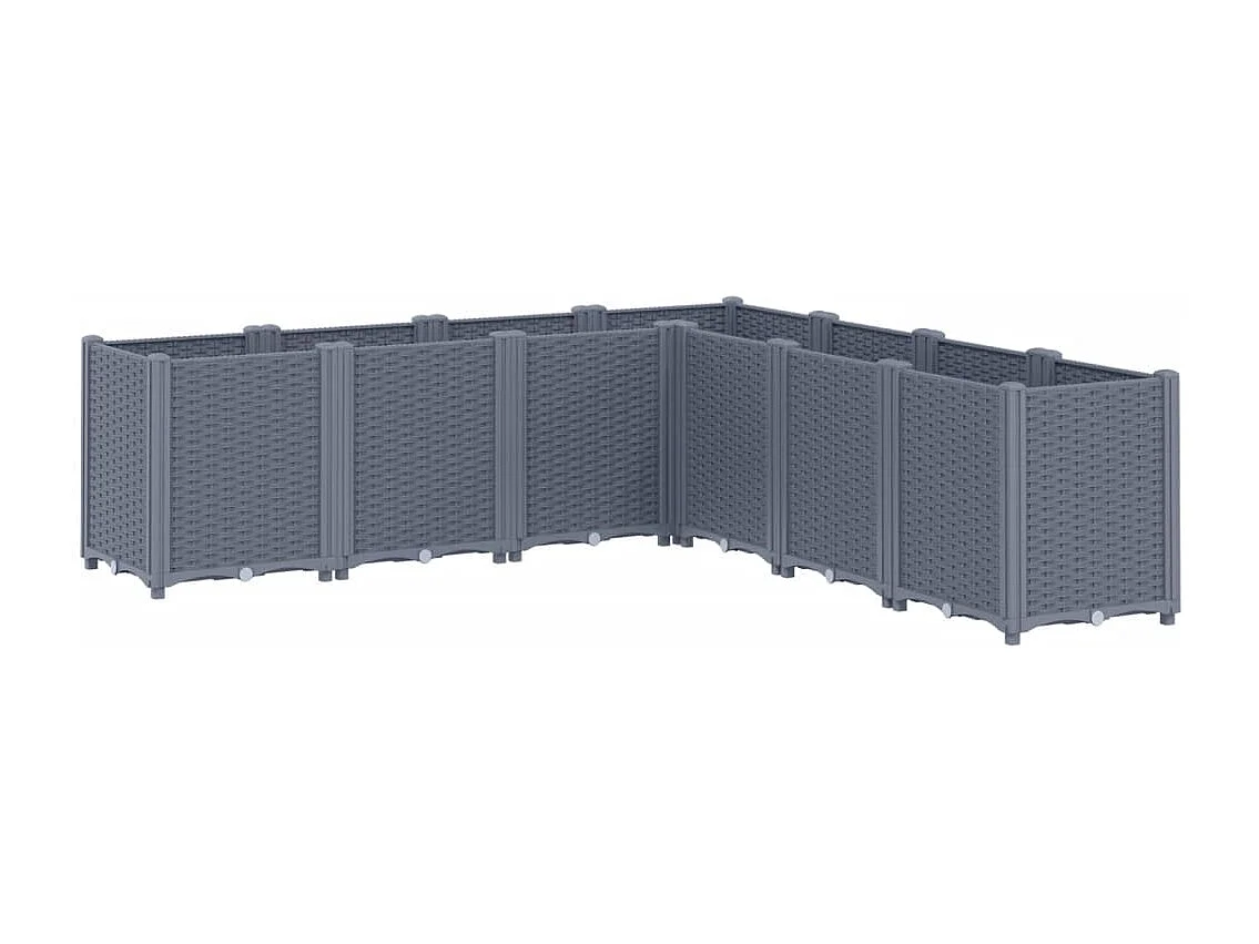 Jardinera PP gris 160x160x53 cm ES950599