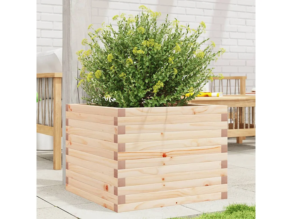 Jardinière 60x60x45,5 cm bois de pin massif FR79159