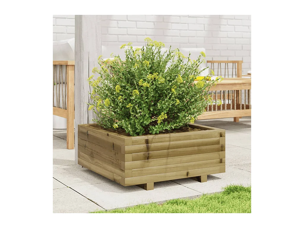 Jardinière 60x60x26,5 cm bois de pin imprégné FR20301