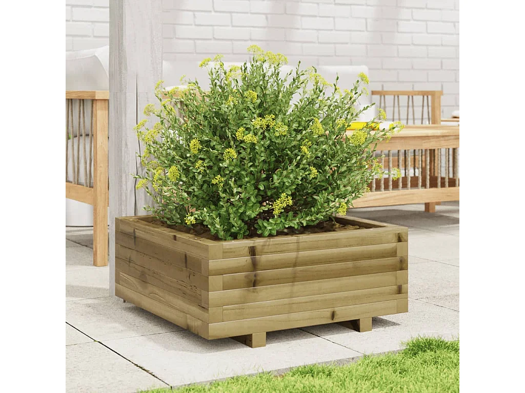 Jardinière 60x60x26,5 cm bois de pin imprégné FR20301