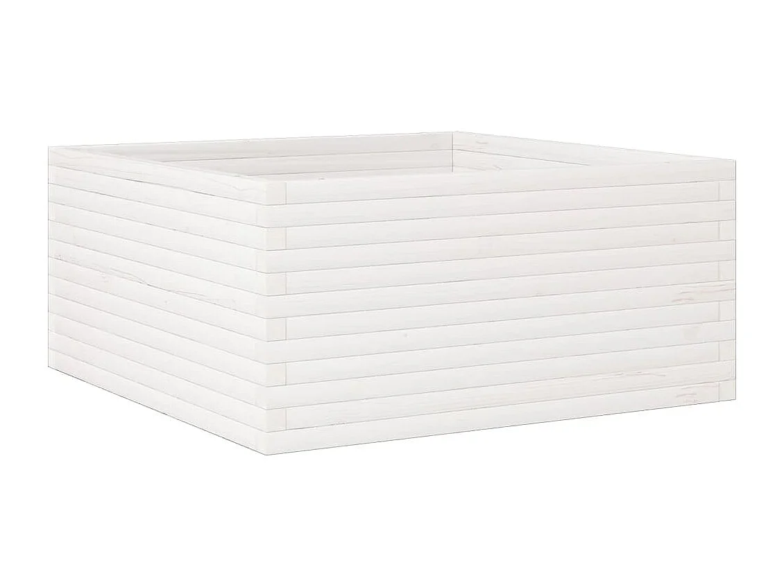 Jardinière blanc 100x100x46 cm bois de pin massif FR68193