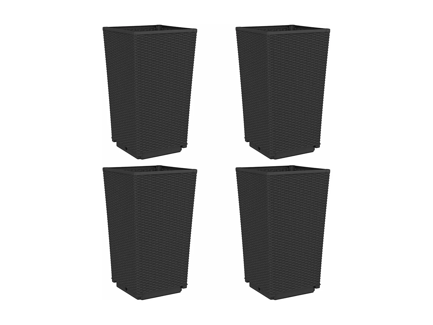 Jardinières 4 pcs noir 32,5x32,5x57 cm polypropylène FR71345