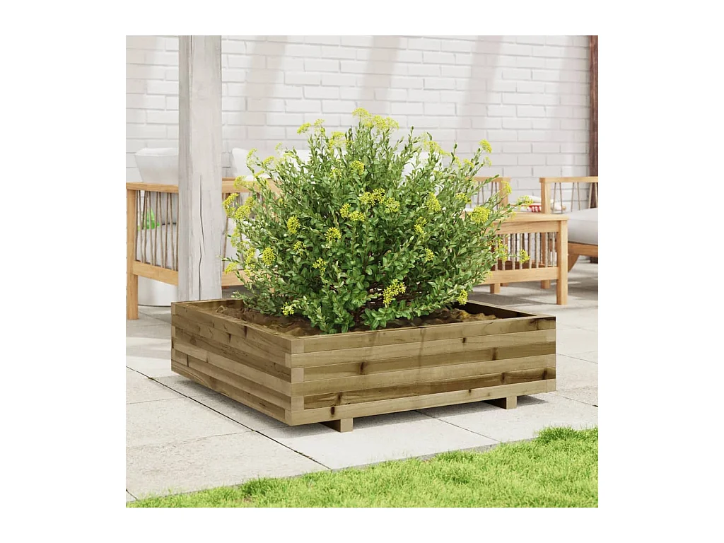 Jardinière 90x90x26,5 cm bois de pin imprégné FR60444