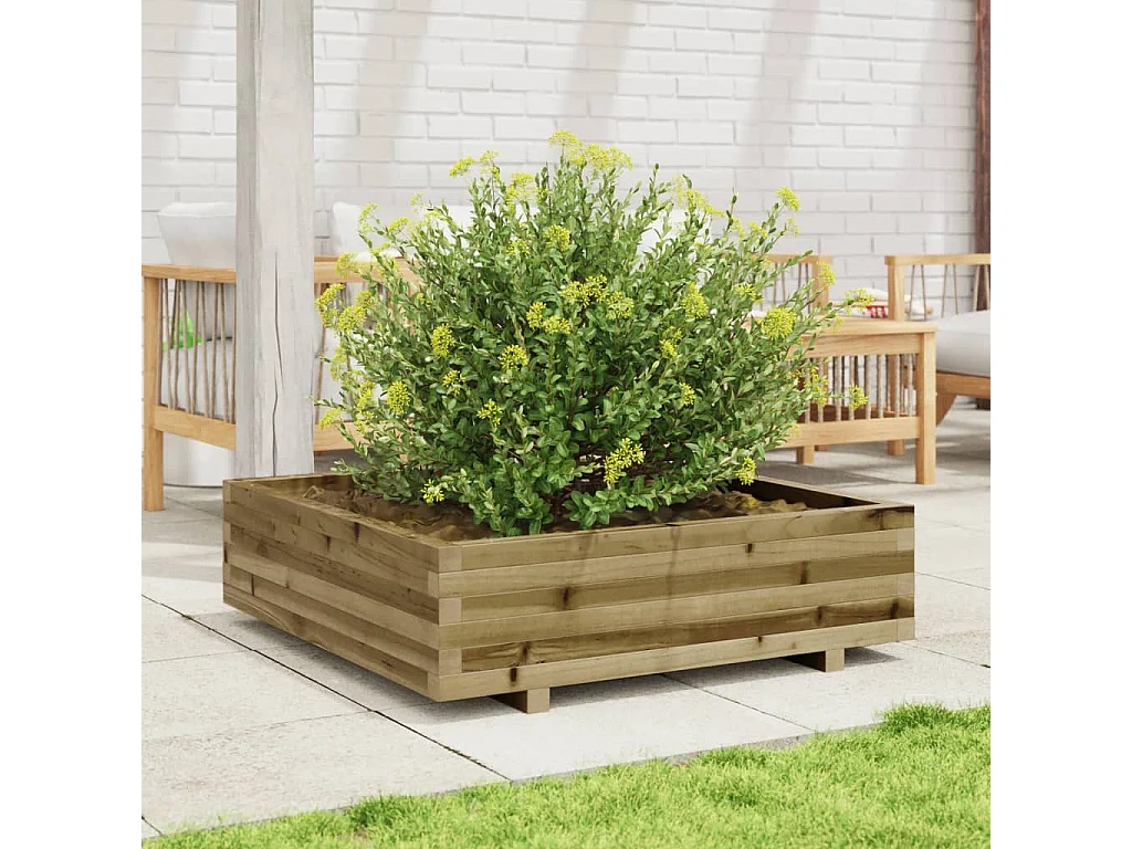 Jardinière 90x90x26,5 cm bois de pin imprégné FR60444