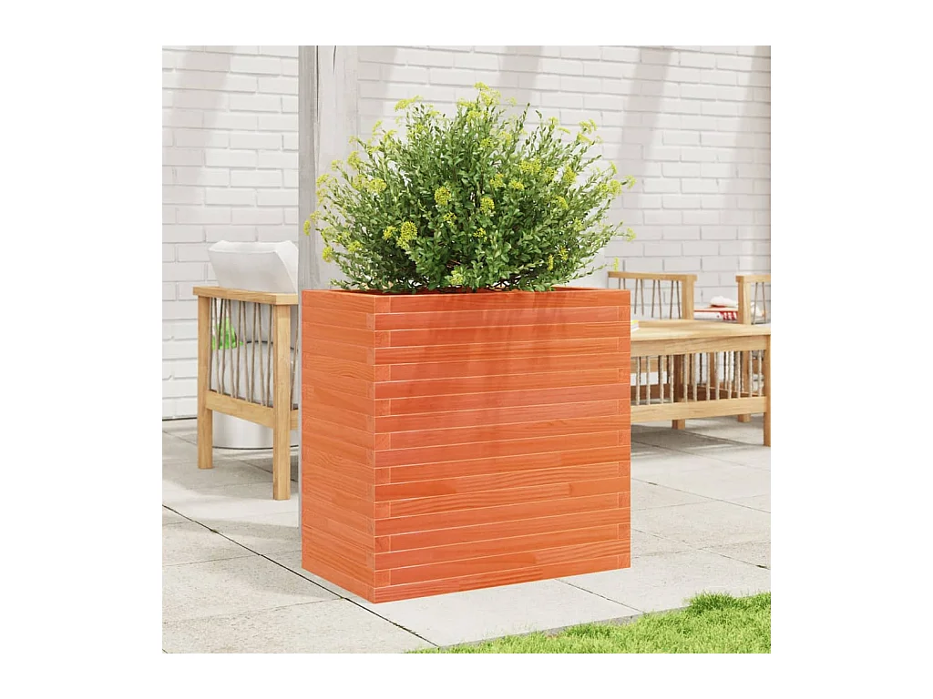Jardinière cire marron 70x40x68,5 cm bois de pin massif FR37218
