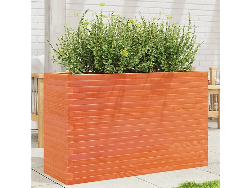Jardinière cire marron 110x40x68,5 cm bois de pin massif FR95874
