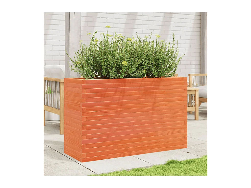 Plantenbak 110x40x68,5 cm massief grenenhout wasbruin BE105297