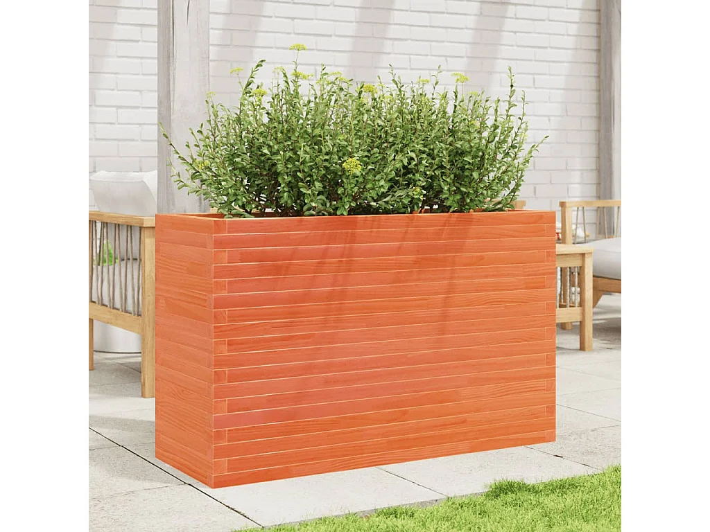 Jardinière cire marron 110x40x68,5 cm bois de pin massif FR95874