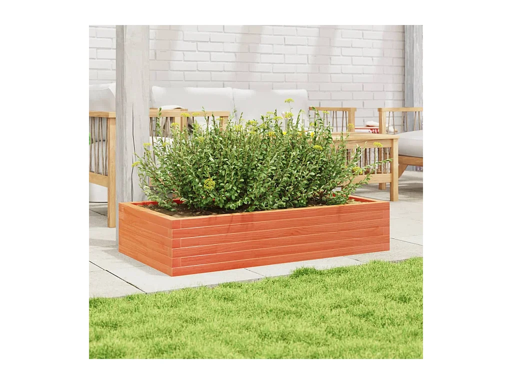 Jardinière cire marron 110x60x23 cm bois de pin massif FR23533