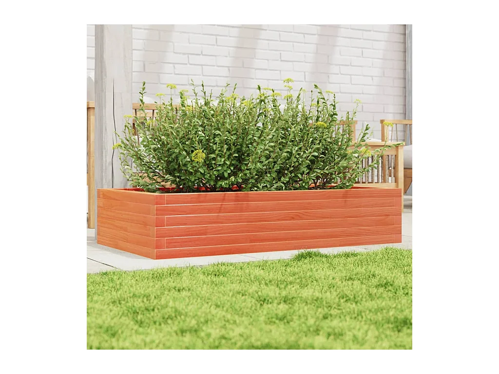 Jardinière cire marron 110x60x23 cm bois de pin massif FR23533