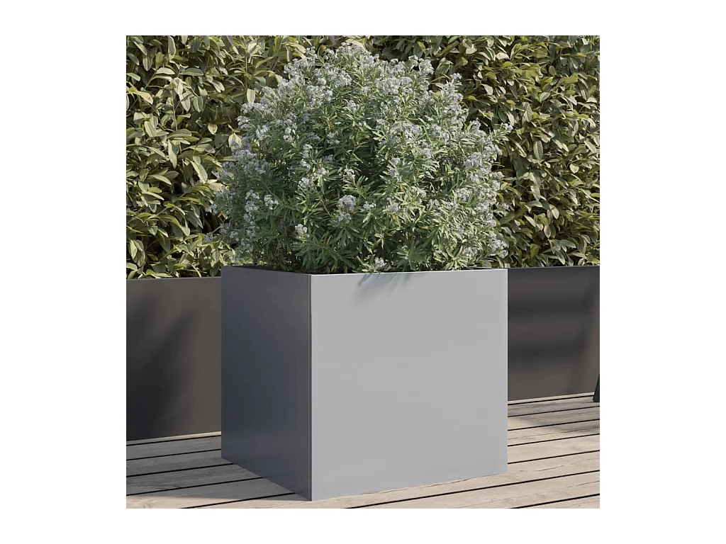 Jardinière argenté 42x40x39 cm acier galvanisé FR61673