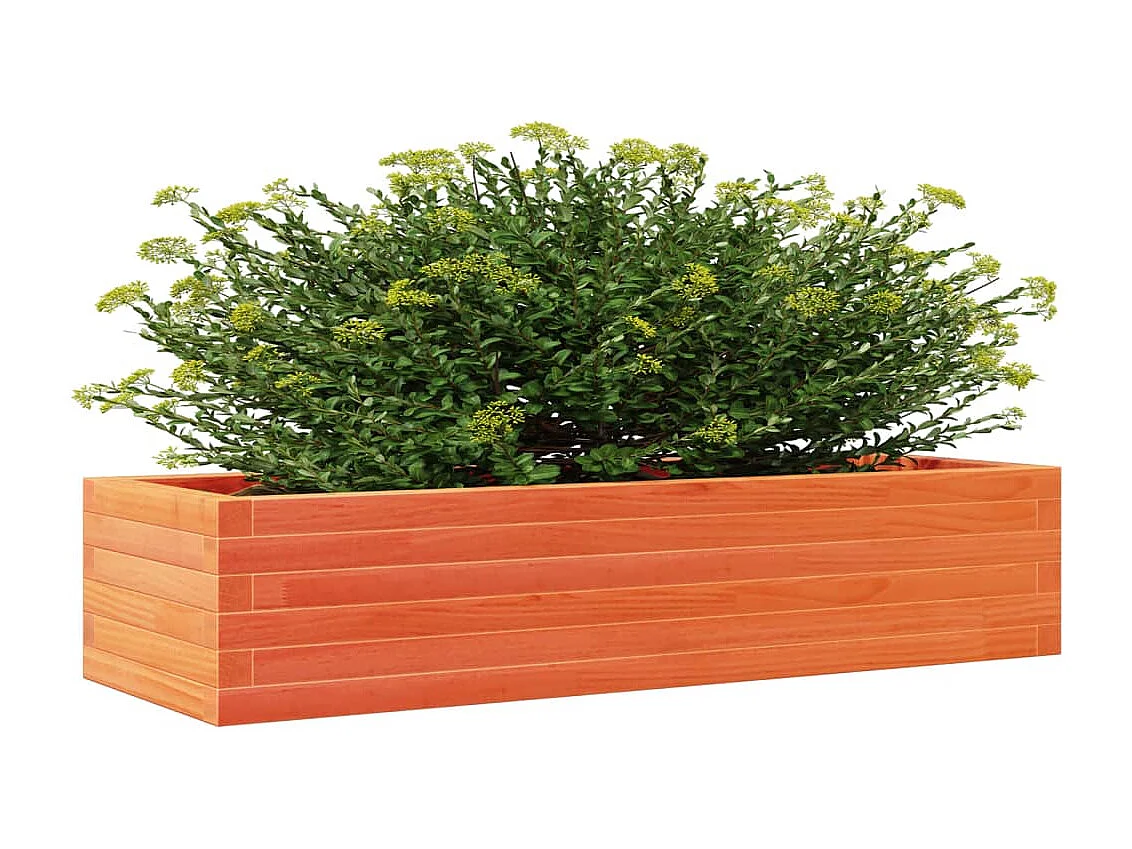 Jardinière cire marron 110x40x23 cm bois de pin massif FR95863