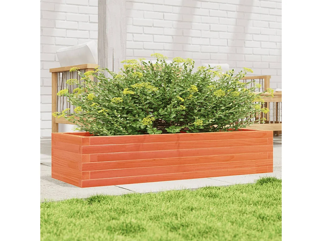 Jardinière cire marron 110x40x23 cm bois de pin massif FR95863