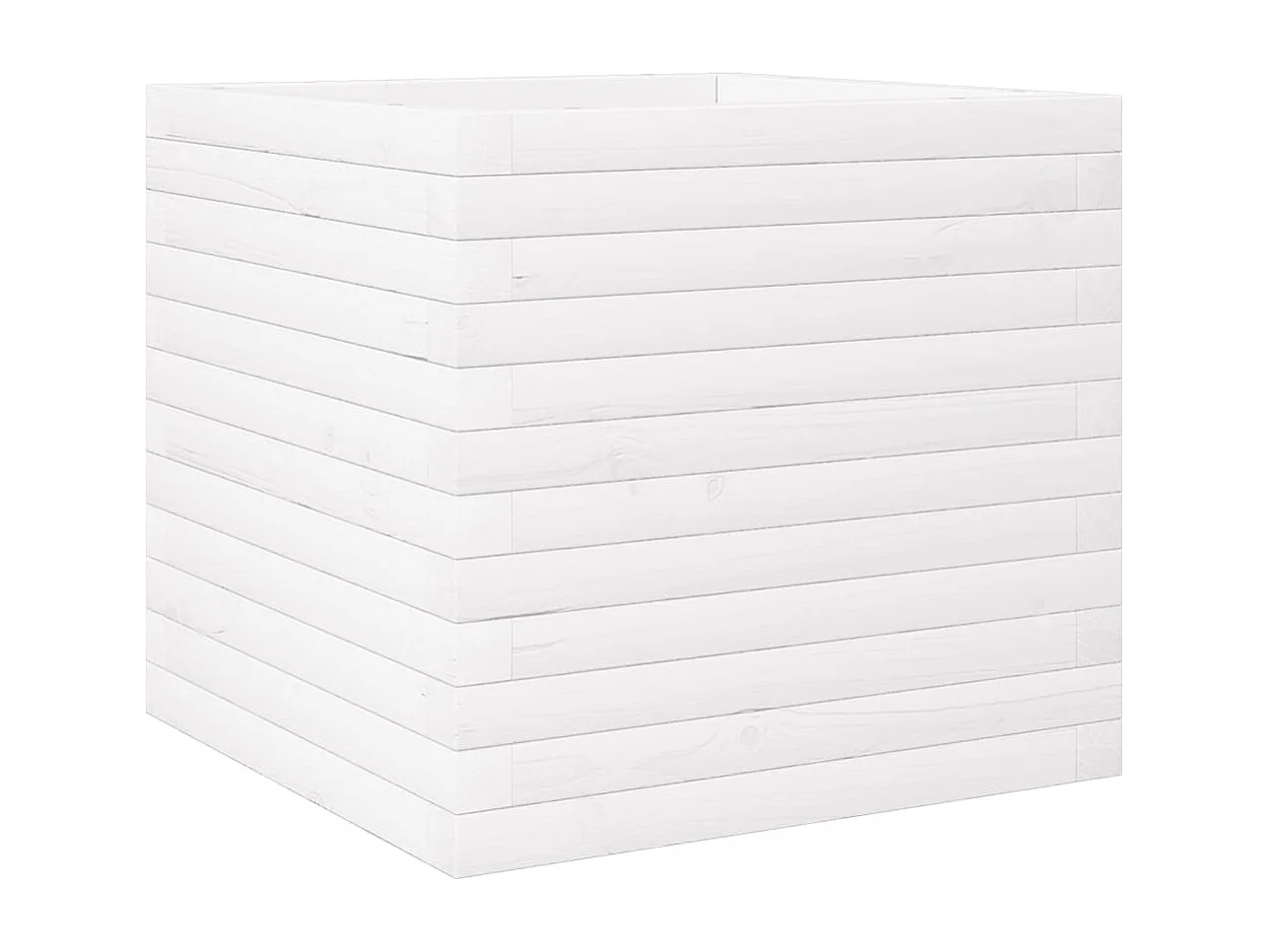 Jardinière blanc 50x50x46 cm bois de pin massif FR44523